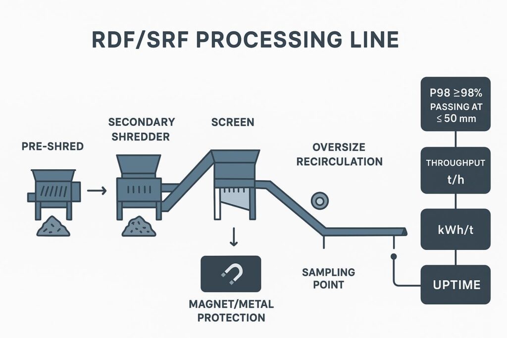 RDF/SRF processing efficiency
